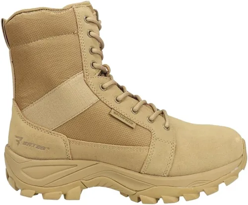 Vista 3 de Bates Zapatos de seguridad para el trabajo impermeables con cremallera media de 8 pulgadas para hombre, estilo casual, color beige