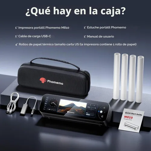 Vista 6 de Phomemo Impresora portátil AirPrint con pantalla táctil completa M810