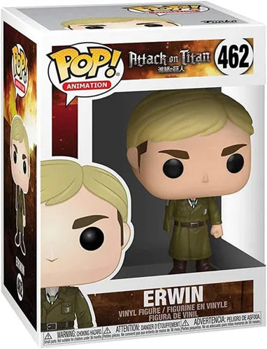 Vista 3 de POP Attack on Titan - Figura de vinilo Funko Pop! de Erwin Smith (un brazo) con funda protectora compatible con POP Box), multicolor, 3.75 pulgadas