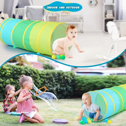Vista 5 de PigPigPen Túnel de juego para niños pequeños, tienda de campaña desplegable para bebés o perros, juguetes para interiores y exteriores para conjunto