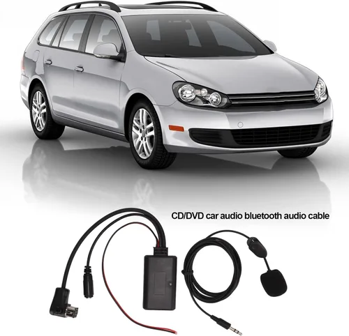 Vista 4 de Fydun Adaptador Bluetooth AUX de coche Bluetooth conector para módulo estéreo de audio Cable de audio estéreo adaptador de entrada AUX con micrófono