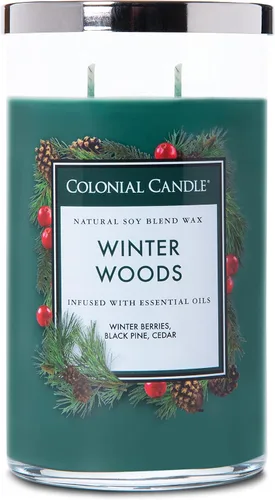 Vista 18 de Colonial Candle - Vela perfumada de frasco con aroma a agua de coco, colección clásica de cilindros, 2 mechas, azul, 19 onzas - hasta 120 horas