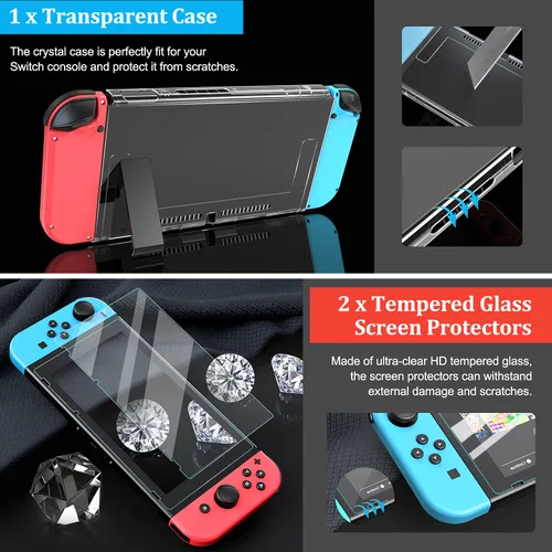 Vista 6 de Paquete de accesorios para interruptor, innoAura 20 en 1 kit de accesorios para interruptor incluye correas de muñeca, funda de transporte