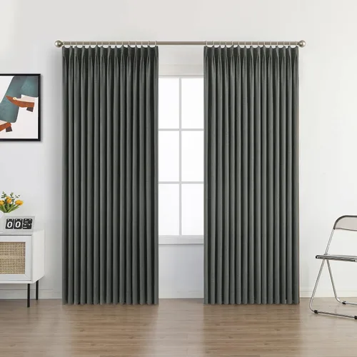 Vista 22 de MUMFAS Cortina opaca para oscurecer la habitación, cortinas opacas de 63 pulgadas de largo, con aislamiento térmico y división de habitación