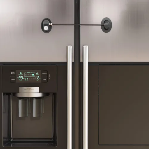 Vista 6 de HavenHause - Cerradura de seguridad infantil para refrigerador, gabinete, cajón, congelador y puerta con 2 adhesivos extra fuertes, color negro