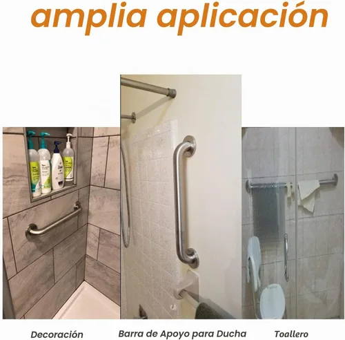 Vista 5 de Paquete de 2 barras de agarre para ducha de 12 pulgadas, mango de acero inoxidable satinado de níquel cepillado para baño, barra de equilibrio