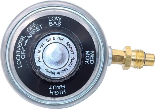 Vista 3 de MeTer Star GLP - Perilla reguladora de gas propano ajustable, 1 libra, válvula de alivio de presión M12x1, boquilla de 0.028 in