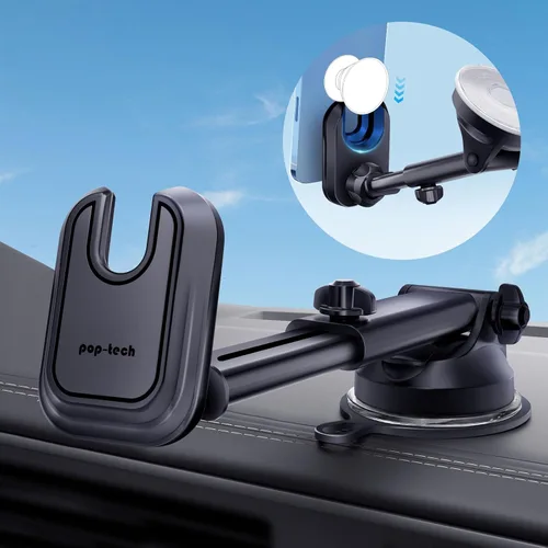 Vista 8 de pop-tech Soporte de teléfono de automóvil para Pop Socket: soporte de teléfono celular con ventosa para ventana de parabrisas de salpicadero