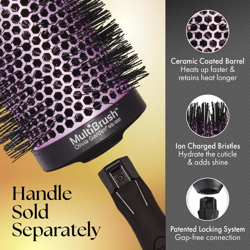 Vista 4 de Olivia Garden MultiBrush - Cepillo térmico desmontable no eléctrico con barril de cerámica