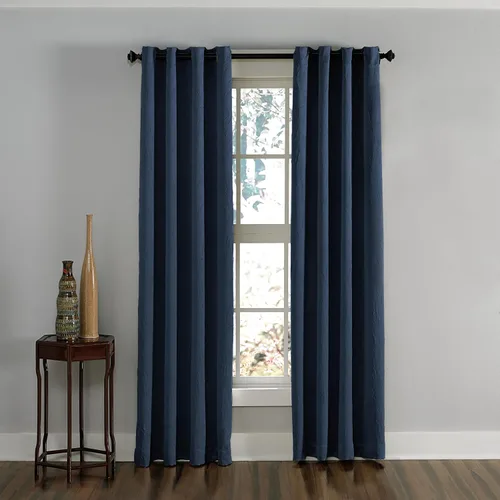 Vista 9 de Curtainworks Lenox Panel de Cortina con Ojales, Gris, 50 x 132 pulgadas