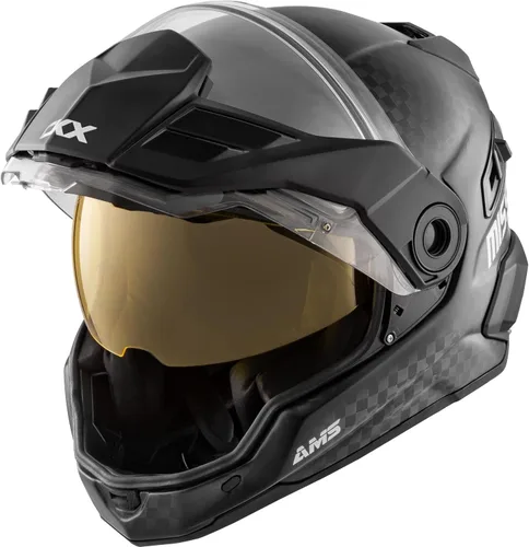 Vista 4 de CKX Casco integral Mission con escudo doble eléctrico sólido de carbono