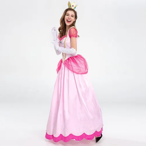 Vista 2 de IBTOM CASTLE Womens Princess Movie Character Costume Adult Cosplay Dress Crown Halloween Carnival Party Fancy Dress Up