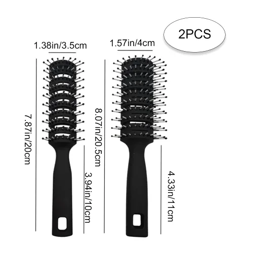 Vista 2 de Cepillo de pelo, 2 piezas de cepillo de ventilación profesional para espalda resbaladiza, cepillo antiestático desenredante para cabello húmedo