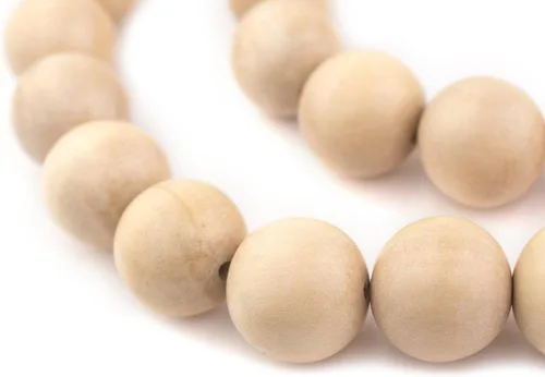 Vista 23 de TheBeadChest: cuentas de madera redondas naturales de 0.315 pulgadas, cuentas de madera sueltas espaciadoras para fabricar joyas, 4 tamaños