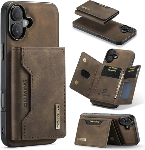 Vista 20 de ZCDAYE Funda tipo cartera para iPhone 11, iPhone 11 (6.1 pulgadas), piel marrón con tarjetero extraíble y función atril