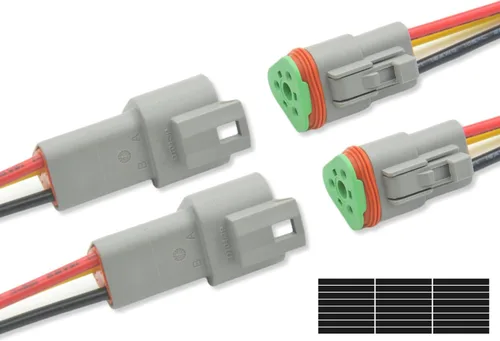 Vista 10 de DT - Kit de conectores de 2 pines, conector eléctrico impermeable de 16 AWG, macho y hembra, conectores de cable automotriz para automóvil, camión