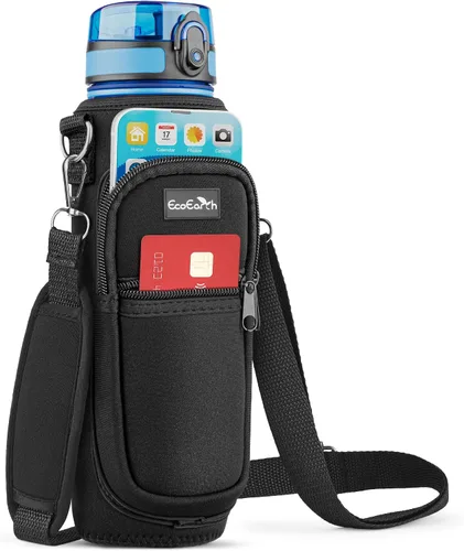 Vista 11 de EcoEarth - Water Bottle Holder with Strap - Water Bottle Carrier Bag for Hiking - Crossbody Hydration Pouch with Phone Holder