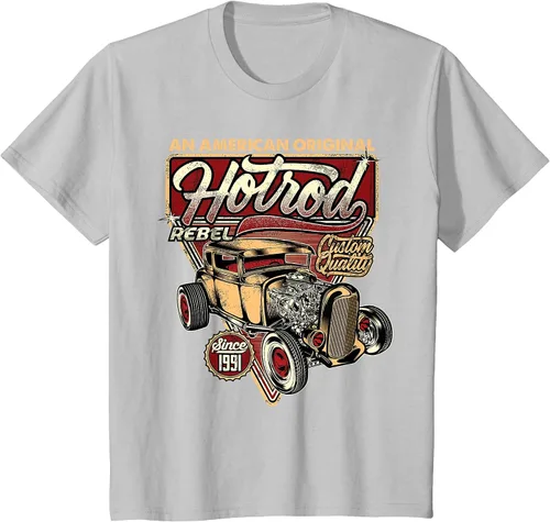 Vista 67 de Camiseta vintage Hot Rod Speed and Power para hombre Asphalt Grey