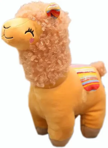 Vista 7 de YUKOUQIAN Animal de peluche de llama, juguete de alpaca suave y lindo de 25 cm para niñas y niños (azul Alpaca Yinghua)