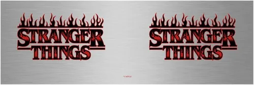 Vista 4 de Netflix Stranger Things Stranger Flame Logo - Taza de viaje de acero inoxidable de 27 onzas, multicolor