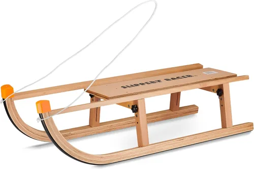 Vista 2 de Slippery Racer Trineo de nieve plegable de madera para niños
