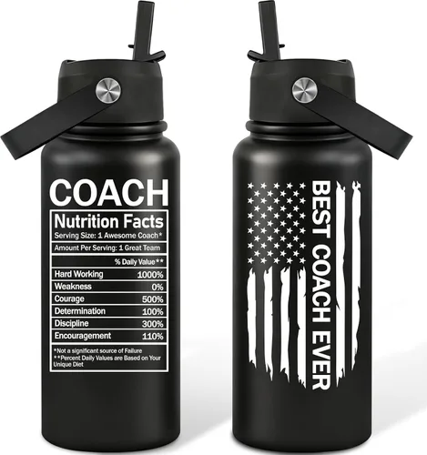 Vista 10 de Regalos de entrenador para hombres, baloncesto, fútbol, béisbol, softbol, gimnasia, danza, natación, entrenadores de natación, regalos - Botella