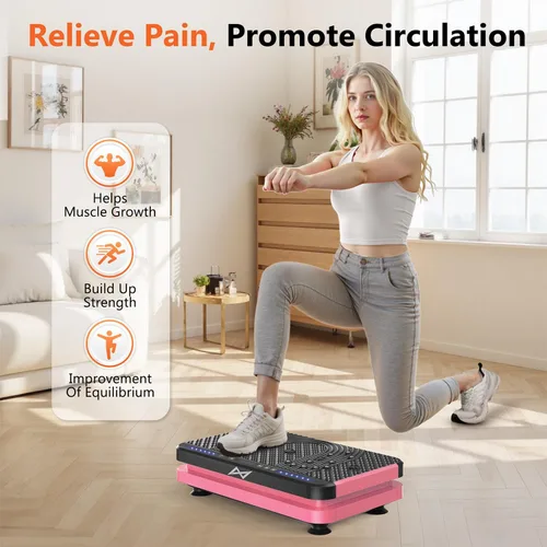 Vista 3 de AXV Vibration Plate Exercise Machine Fitness Platform Body Vibrating Board ARK.ROSA
