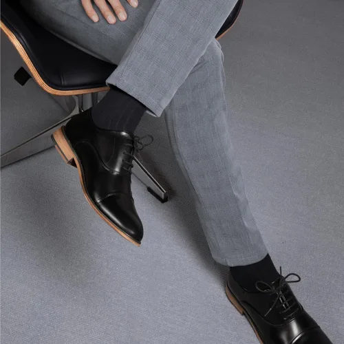 Vista 8 de Bruno Marc Zapatos de vestir formales suaves con cordones para hombre