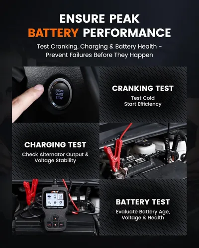 Vista 6 de ANCEL AD310 Pro - Escáner Bluetooth OBD2 con probador de batería, lector de códigos de luz de motor y herramienta de diagnóstico de automóvil, Gris