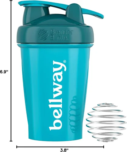 Vista 2 de Bellway Botella agitadora de 20 onzas – Botella mezcladora de proteínas con bola agitadora y marca de mediciones – Botella agitadora pequeña
