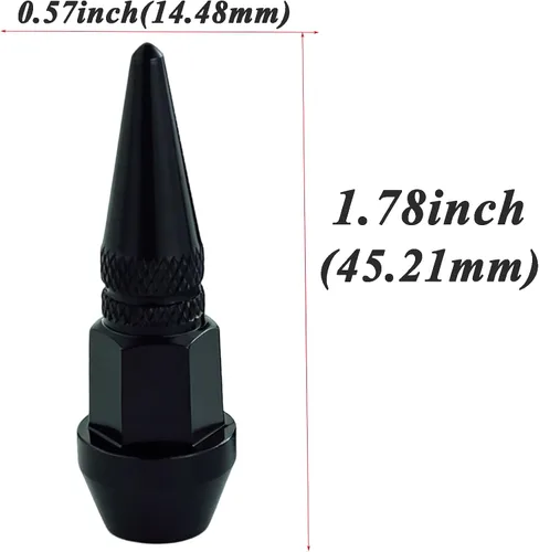 Vista 2 de Abfer Tapones de Vástago de Válvula de Neumático Negros con Punta para Rueda de Coche, Cubierta de Presión de Aire de Neumático Compatible