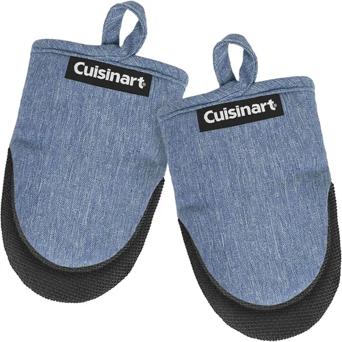 Vista 8 de Cuisinart Mini manoplas para horno, paquete de 2, agarre de neopreno Negro
