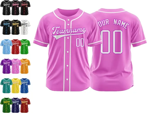 Vista 16 de Camiseta de béisbol personalizada, nombre de béisbol personalizado, logotipo de número, camiseta de béisbol personalizada para hombres, mujeres