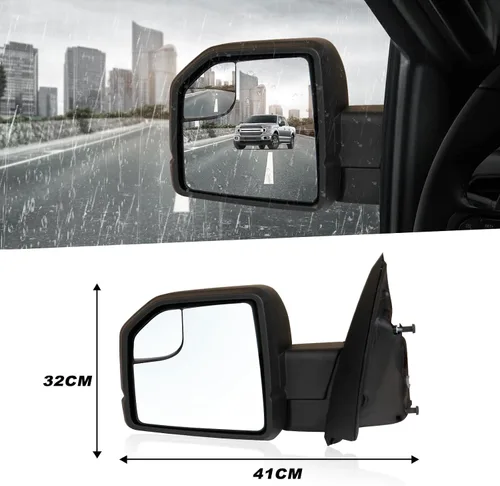 Vista 5 de MITZONE Espejo lateral del lado del conductor F150 Compatible con Ford F-150 2015-2020 con vidrio de punto ciego, eléctrico, 3 pines sin luz