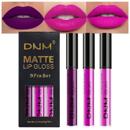 Vista 24 de AMY'S DIARY Juego de 3 Lápices Labiales Líquidos Mate Rojo Brillante, Tinte de Labios de Larga Duración 24 Horas Impermeable, Juego de Regalo de 05