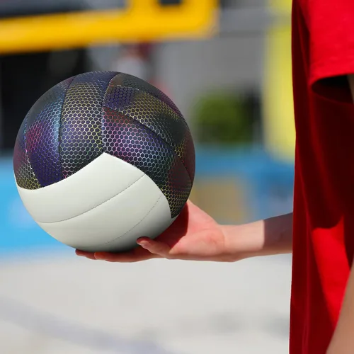 Vista 7 de EVZOM Balón de voleibol que brilla en la oscuridad tamaño 5, pelotas de voleibol reflectantes de cuero brillante, regalo para niños, hombres
