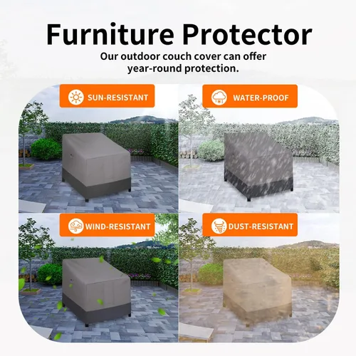 Vista 5 de Easy-Going Funda para silla de exterior, impermeable, resistente al viento, funda para silla de patio, funda para muebles de exterior