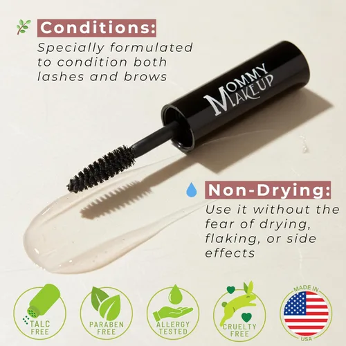 Vista 5 de Mommy Makeup - Capa superior impermeabilizante para máscara de pestañas y cejas Sweat-proof, Tear-proof, Waterproof, Smudge-proof Clear Mascara