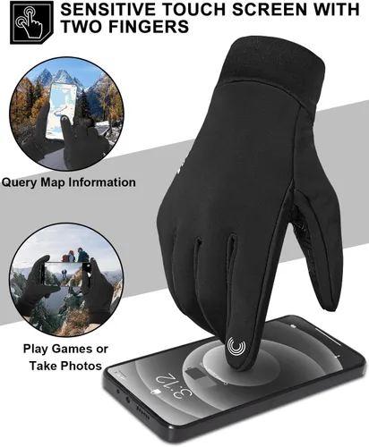 Vista 4 de RIGWARL Guantes impermeables para clima frío y frío, guantes de invierno para hombres y mujeres con pantalla táctil