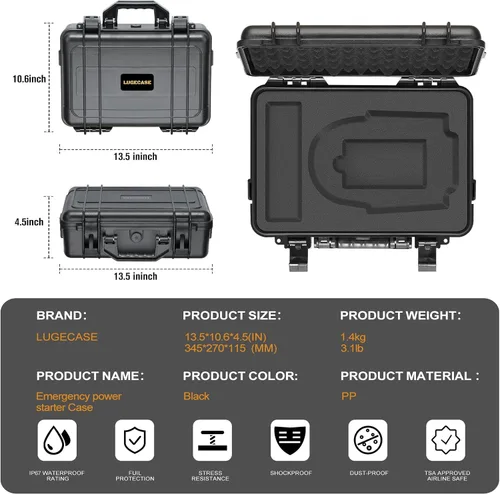 Vista 3 de Funda para NOCO Boost GB70 y X GBX75: caja dura de arranque de batería GB70BK