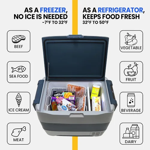 Vista 3 de Koolatron Refrigerador portátil de 12 V con Bluetooth, enfriador eléctrico de 42 cuartos de galón (40 L), cables de 12 voltios CC/110 V CA