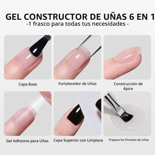 Vista 3 de GAOY Juego de capa superior de gel brillante y base constructora, 2 piezas de 16ml de capa superior cristalina y base de goma transparente Base