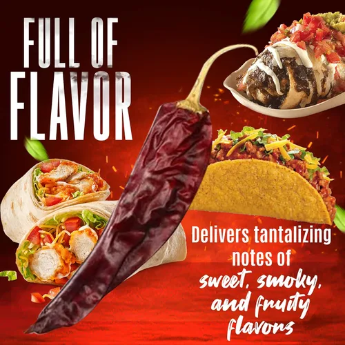 Vista 3 de Fusion Select Guajillo Chiles Pepper – Natural y Premium – Recetas mexicanas como topo, tamales, salsa, salsa – Paquete resellable (4 onzas)