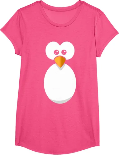 Vista 59 de Camiseta divertida con diseño de cara de pingüino o disfraz fácil, color negro, talla S
