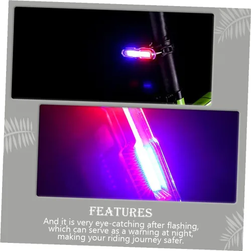 Vista 6 de Luz trasera para bicicleta de montaña recargable por USB con LED superbrillantes, lámpara de advertencia de seguridad para montar por la noche
