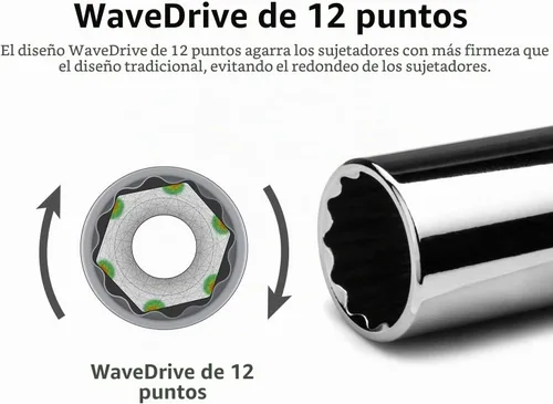 Vista 2 de Capri Tools Zócalo poco profundo de 0.315 in, accionamiento de 3/8 in, 12 puntos, métrico