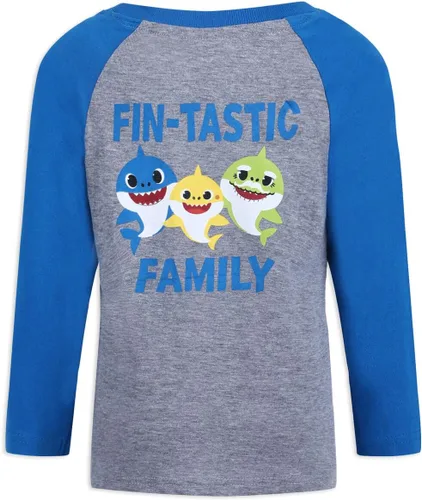 Vista 2 de Nickelodeon Baby Shark - Camisa raglán de manga larga para niños pequeños