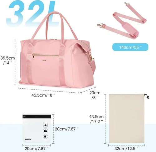 Vista 9 de WANDF For Spirit Airlines - Bolsa de viaje de 18 x 14 x 8 pulgadas, con bolsa de tamaño de cuarto de galón aprobada por la TSA y bolsas de zapatos