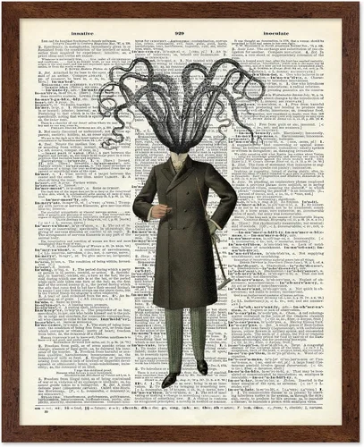 Vista 51 de Poster Master Póster de pulpo para parejas, póster de diccionario, arte Kraken, regalo romántico para él, ella, amantes, decoración náutica
