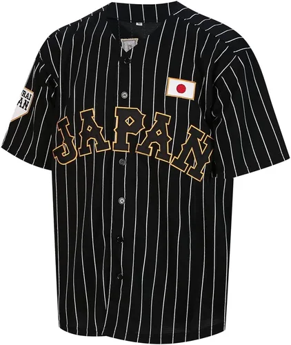 Vista 3 de Mens Ohtani 16# Stitched Japón Baseball Jerseys Blanco Negro Pinstriped Camisas